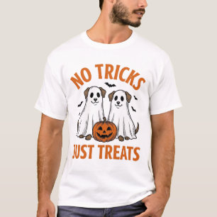 Rolig Spök Hund Halloween Inga Bus Just Gods De T Shirt