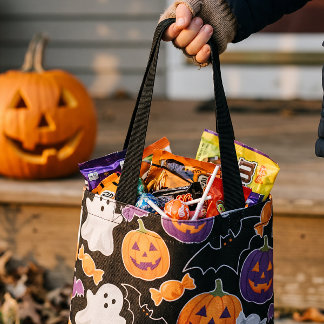 Rolig spök- och pumpamuster skumma trick or treat tygkasse
