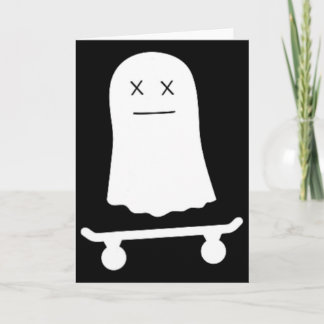 Rolig spök skateboard skateboardåkare lat Hallowee Kort