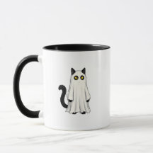 Rolig spök svart katt Halloween