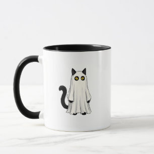 Rolig spök svart katt Halloween Mugg