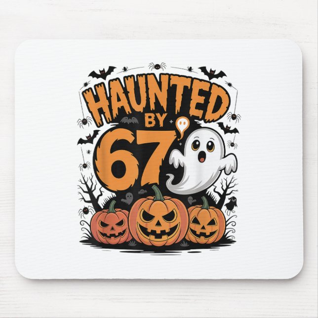 Rolig Spök T Pumpa Halloween - Hemsökt  Musmatta (Framsidan)