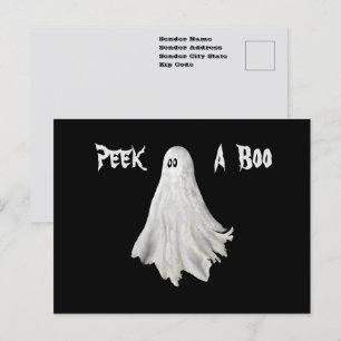 Rolig spökande Halloween-teckning från det förflut Vykort