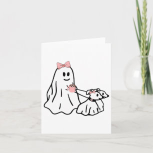 Rolig spökande hund skum säsong Halloween Co Kort
