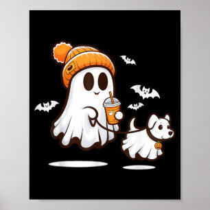 Rolig spökande hund spökhund Halloween kvinnor Poster