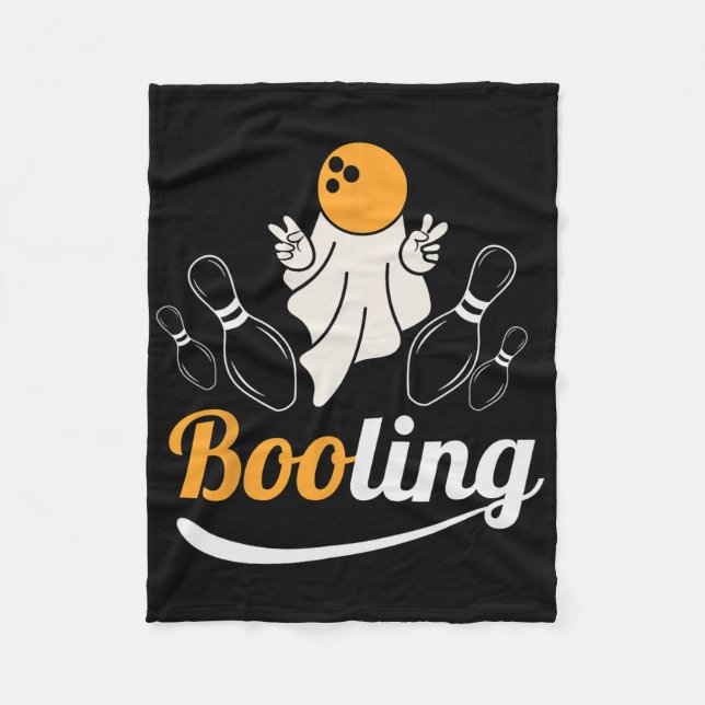 Rolig spökboo booling älskare lat halloween kostym fleecefilt (Framsidan)