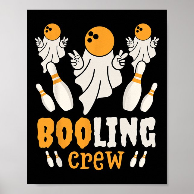 Rolig spökboo booling älskare lat halloween kostym poster (Framsidan)