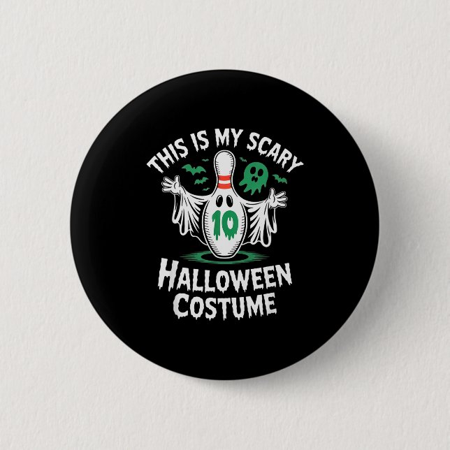 Rolig spökbowlingligalag Halloween-humor Te Knapp (Framsida)