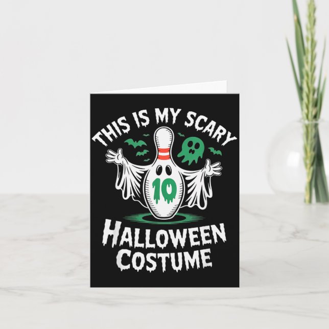 Rolig spökbowlingligalag Halloween-humor Te Kort (Framsida)