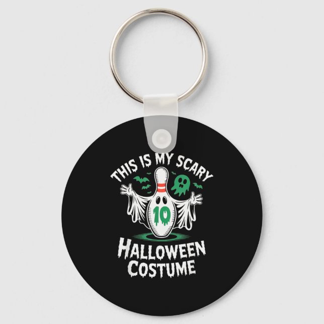 Rolig spökbowlingligalag Halloween-humor Te Nyckelring (Framsida)