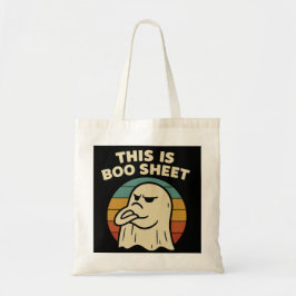 Rolig Spöke "Det här är Boo-blad" Retro Halloween Tygkasse