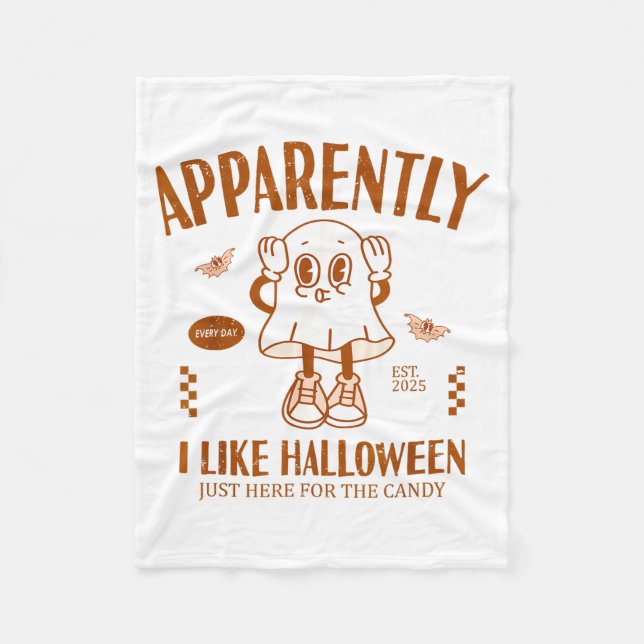 Rolig Spöke Tydligen Gillar Jag Halloween  Fleecefilt (Framsidan)