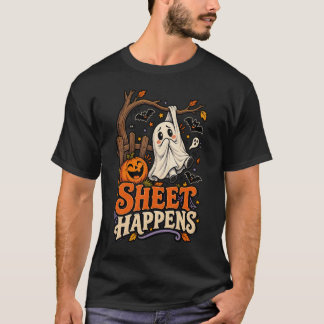 Rolig spökhalloween T-shirt med lakan
