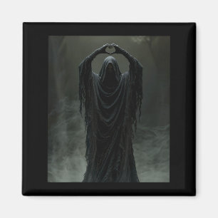 Rolig spökhjärta händer skrämmande ansikte hallowe magnet