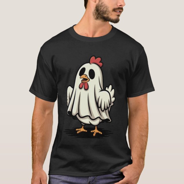 Rolig Spökhöna Halloween T Shirt (Framsida)