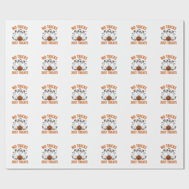 Rolig Spökhund Halloween Inga Bus, Bara Gods De Presentpapper (Platt)
