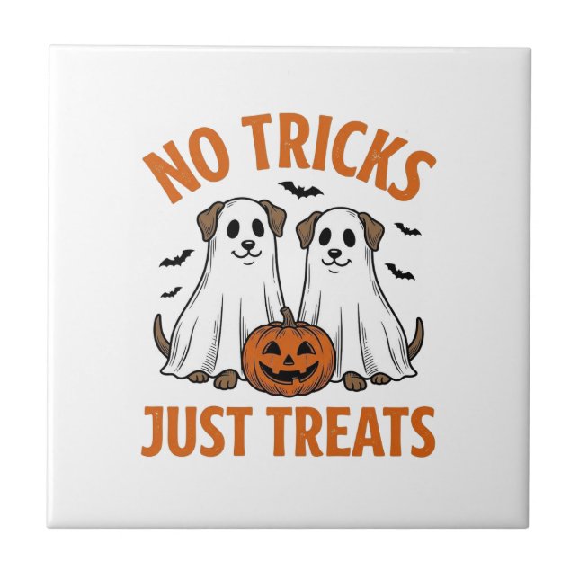 Rolig Spökhund Halloween Inga Bus Just Gods De Kakelplatta (Framsidan)