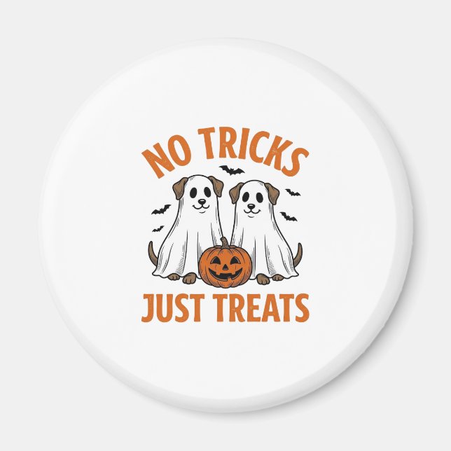 Rolig Spökhund Halloween Inga Busstreck Bara Gods  Magnet (Framsidan)
