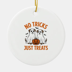 Rolig Spökhund Halloween Inga Busstreck Utan Gods Julgransprydnad Keramik