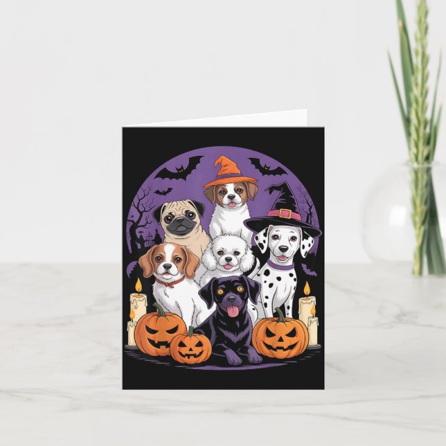 Rolig spökhund Halloween-tröja Halloween Hund Kort (Framsida)