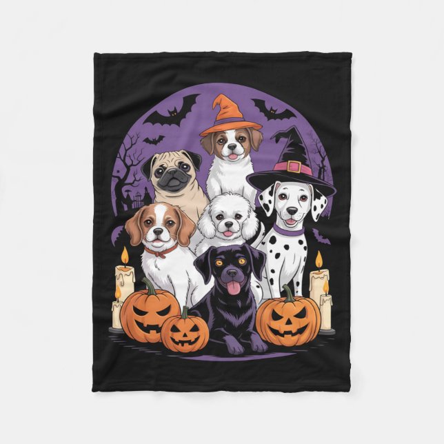 Rolig spökhund Halloween-tröja Halloween Hund Lång Fleecefilt (Framsidan)
