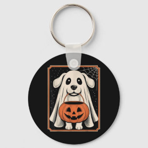 Rolig spökhund Halloween-tröja Halloween Hund Nyckelring