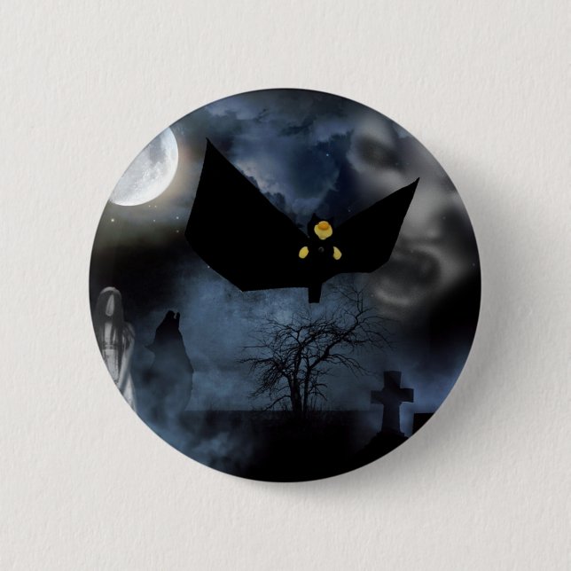 Rolig spöklik design för Halloween Knapp (Framsida)