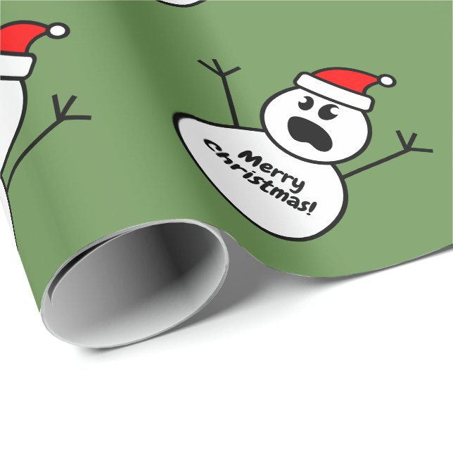 Rolig spöklik jultomtensnögubbejul presentpapper (Rullad Hörn)