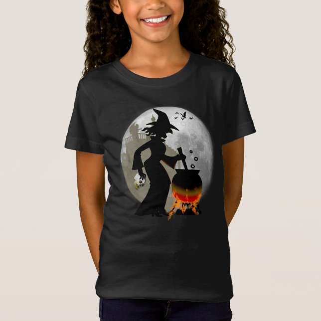 Rolig spöklik läskig häxahalloween festT-tröja Tee (Framsida)