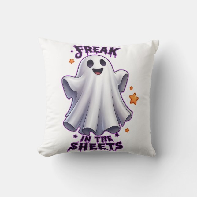 Rolig spökliknande Halloween kudde (Framsida)