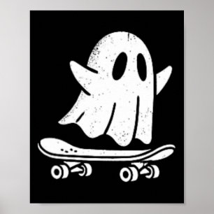 Rolig spökskateboard lat Halloween-kostym G Poster