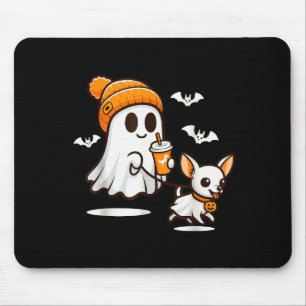 Rolig spökvandring Chihuahua hund Halloween kvinno Musmatta