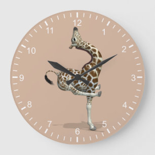 Rolig sportig giraff stor klocka