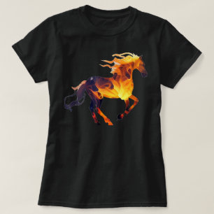 Rolig springande Eldhäst brinnande Häst kärlek T Shirt
