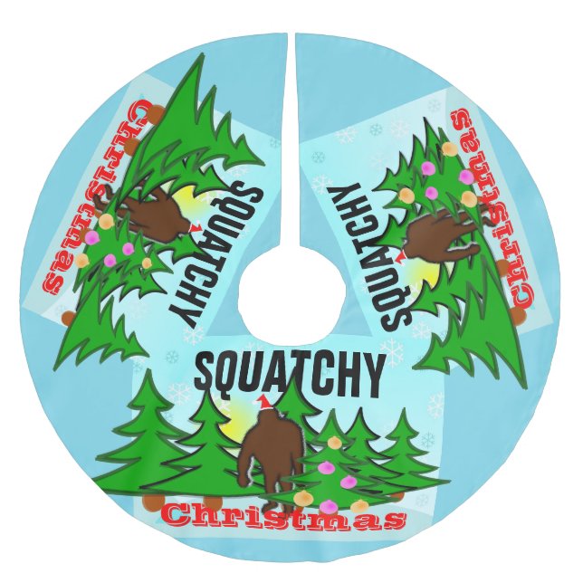 Rolig Squatchy jul Tacky Bigfoot Julgransmatta Borstad Polyester (Framsidan)