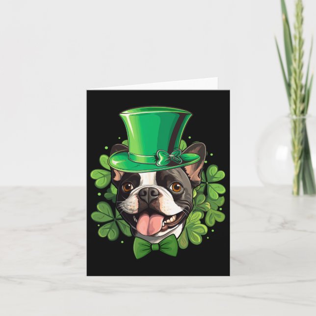 Rolig St Patricks Boston Terrier  Kort (Framsida)