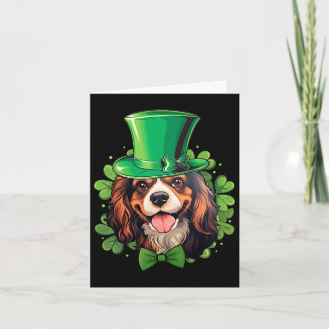 Rolig St Patricks Cavalier King Charles Spaniel  Kort (Framsida)