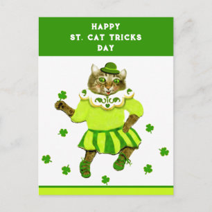 Rolig St. Patricks dag katt Vykort