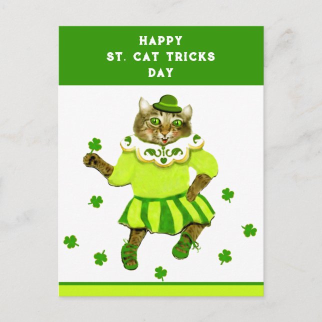 Rolig St. Patricks dag katt Vykort (Framsida)