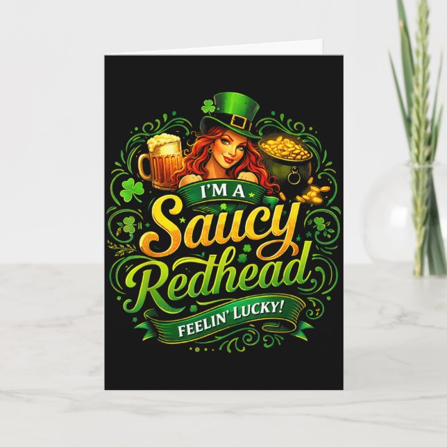 Rolig st. patricks dag på rödhårig rödhårig kort (Framsida)
