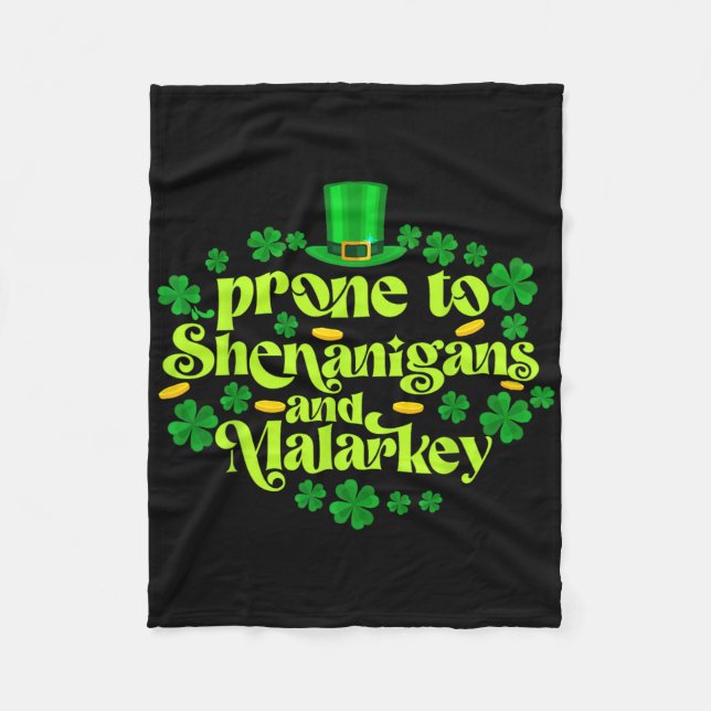 Rolig St Patricks Day Benägen För Bus Och Dumheter Fleecefilt (Framsidan)