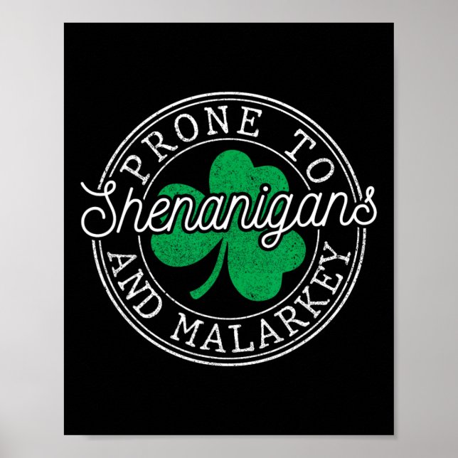 Rolig St Patricks Day Benägen För Bus Och Strunt Poster (Framsidan)
