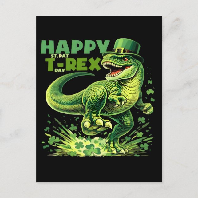 rolig st patricks day bra för st pat trex älskare helg vykort (Framsida)