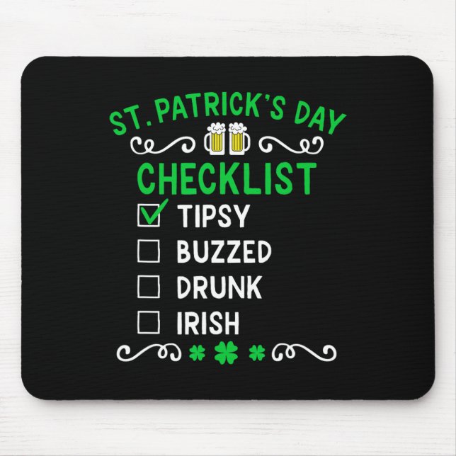 Rolig St Patricks Day Checklista  Musmatta (Framsidan)