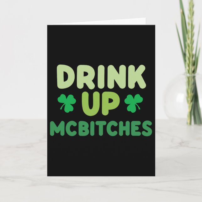 Rolig St Patricks Day Drick Upp Mces Irländska Grö Kort (Framsida)
