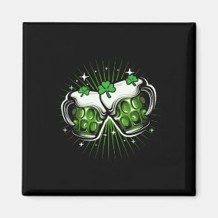 Rolig St Patricks Day Dricker Irlands Shamrock Grö Magnet