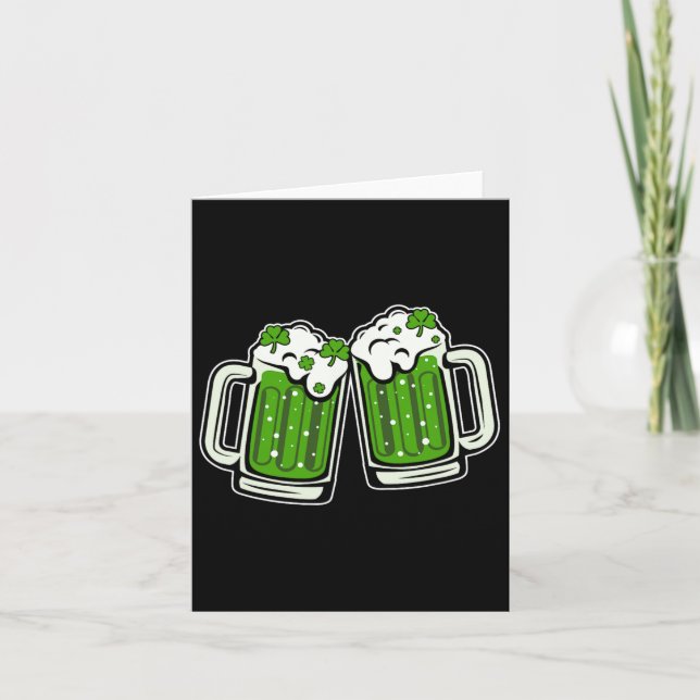 Rolig St Patricks Day Dricker Irländsk Shamrock Gr Kort (Framsida)