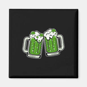 Rolig St Patricks Day Dricker Irländsk Shamrock Gr Magnet