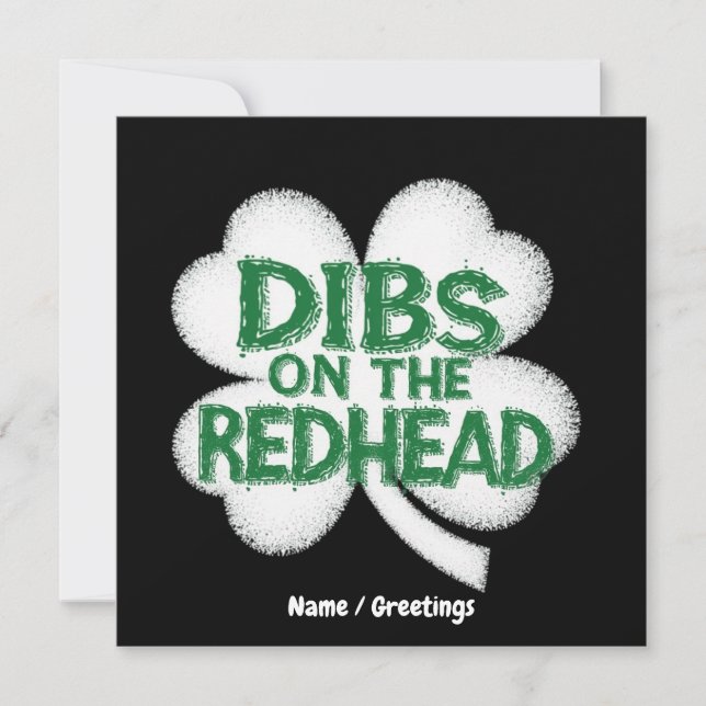 Rolig St. Patricks Day "Förtur till rödhårig"  Inbjudningar (Framsida)