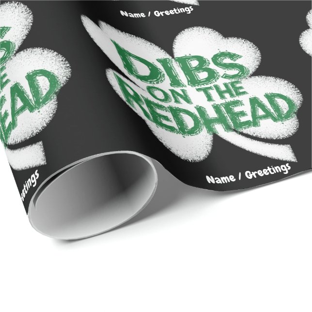 Rolig St. Patricks Day "Förtur till rödhårig"  Presentpapper (Rullad Hörn)